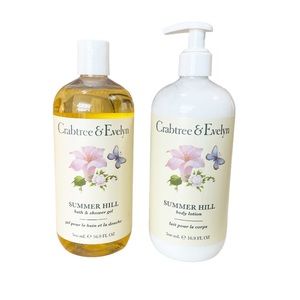 NEW Crabtree & Evelyn SUMMER HILL Body Lotion & Bath/Shower Gel Duo